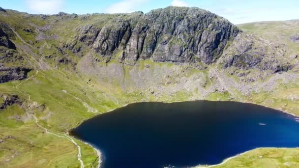 Aerial View Stickle Tarn Lake Lake District Great Langdale Valley — Stock Video