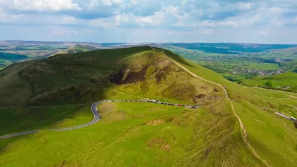 Drone View Winnats Pass Peak District National Park Derbyshire Anglia — Stock videók