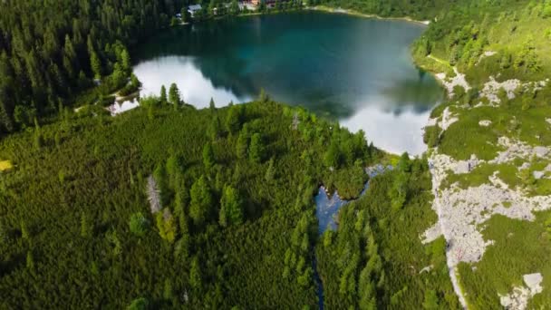 Poprad Lake Popradske Pleso Est Une Destination Célèbre Dans Parc — Video