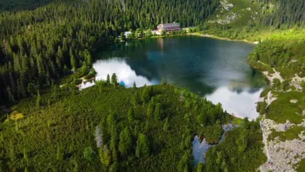 Poprad See Popradske Pleso Ist Ein Berühmtes Reiseziel Nationalpark Hohe — Stockvideo