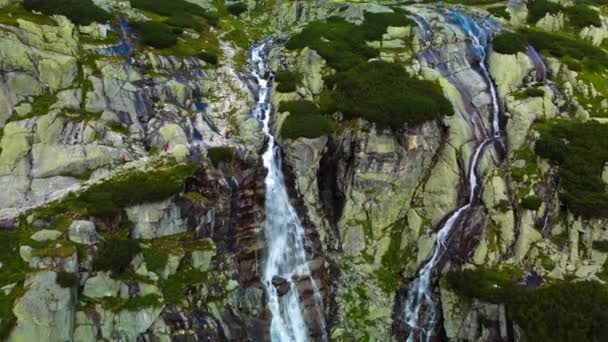 Panoramisch Uitzicht Skok Waterval Het Meer Het Westelijke Deel Van — Stockvideo