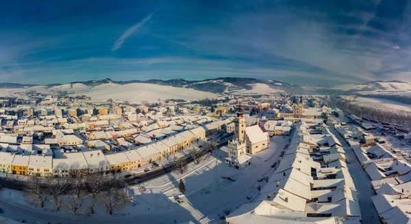 슬로바키아의 근처에 겨울에 보이는 마을의 파노라마 — 스톡 사진