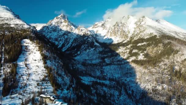 Uitzicht Hoge Tatra Bergen Van Hrebienok Het Tatra National Park — Stockvideo