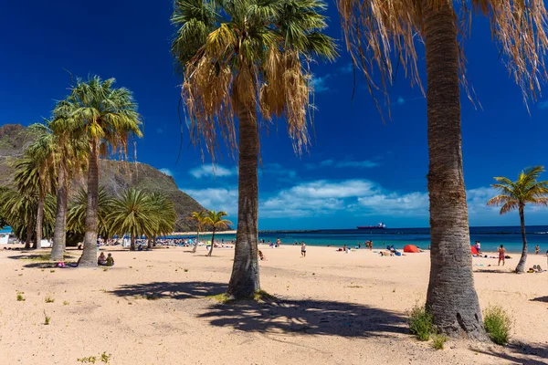 Une Des Meilleures Plages Tenerife Playa Las Teresitas Espagne Îles — Photo