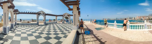 Aerial View Popular Spanish Mediterranean Beach Resort Town Benidorm High — Stock Photo, Image