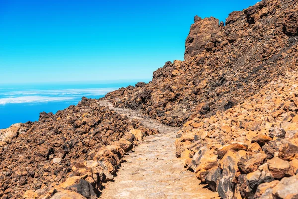 Rota da paisagem no Monte Teide, Espanha, Tenerife — Fotografia de Stock