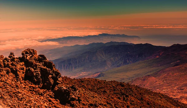 Bellissimo paesaggio al tramonto sul Teide — Foto Stock