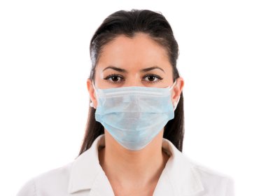 kadın doktor izole beyaz arka plan