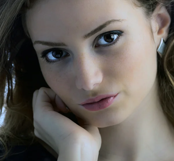 Close up with young beautiful woman — Stock Photo, Image