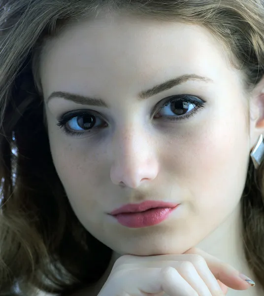 Close up with young beautiful woman — Stock Photo, Image