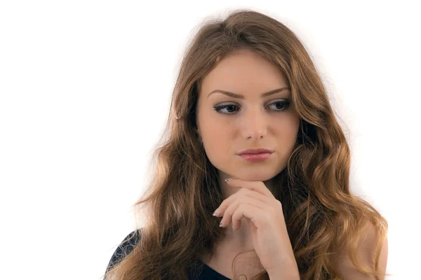 Young beautiful female thinking and pondering over something — Stock Photo, Image
