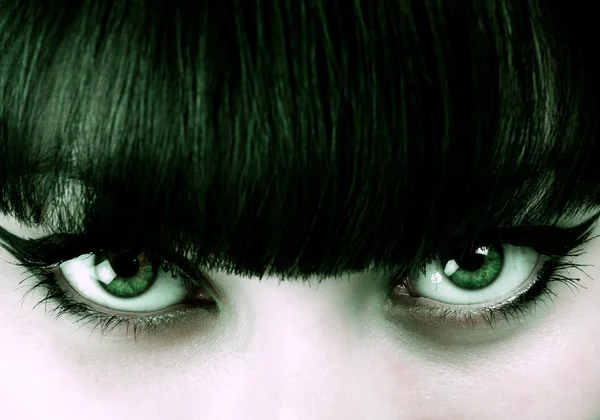 Szczegół portret dziewczyny, piękne zielone oczy — Zdjęcie stockowe
