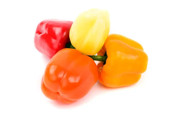 Barevné papriky nad bílá — Stock fotografie