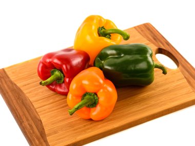 renkli biber ahşap tablo