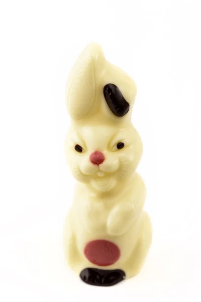 Conejo de chocolate de Pascua sobre fondo blanco —  Fotos de Stock