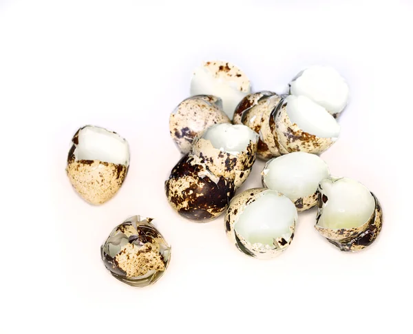 Quail egg shells isolated on white background — Stock Photo, Image