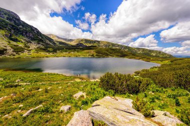 fagaras mounta dağlık bir buzul Gölü ile peyzaj