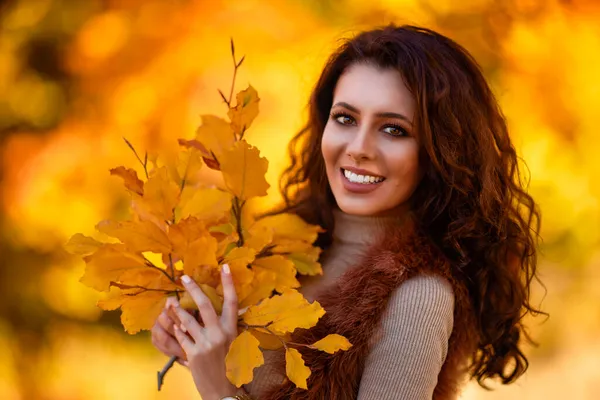 Portrait Beautiful Woman Woods Autumn Season Royalty Free Stock Photos