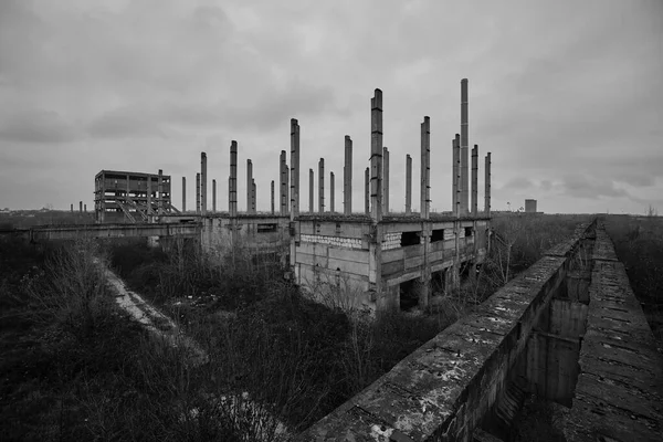 Rafineri Kirletici Endüstriye Sahip Sanayi Manzarası Endüstri Kalıntıları — Stok fotoğraf