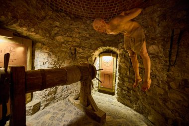 Hunedoara, Romania. January 8-2022. Corvinilor Castle, also called Huniazilor Castle. Is the medieval fortress of Hunedoara, one of the most important monuments of Gothic architecture in Romania.