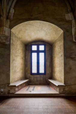 Hunedoara, Romania. January 8-2022. Corvinilor Castle, also called Huniazilor Castle. Is the medieval fortress of Hunedoara, one of the most important monuments of Gothic architecture in Romania.