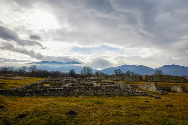 Hunedoara Romania January 2022 Ruins Fortress Ulpia Traiana Sarmizegetusa Roman — Photo