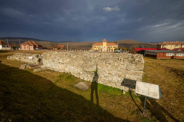 Hunedoara Romania January 2022 Ruins Fortress Ulpia Traiana Sarmizegetusa Roman — Fotografia de Stock