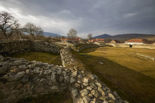 Hunedoara Romania January 2022 Ruins Fortress Ulpia Traiana Sarmizegetusa Roman — Photo