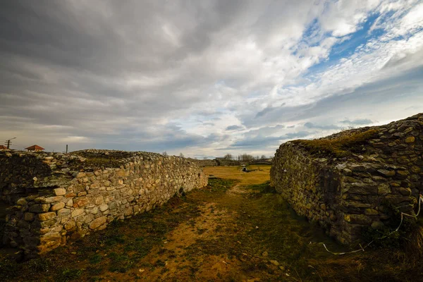 Hunedoara Romania January 2022 Ruins Fortress Ulpia Traiana Sarmizegetusa Roman — Stock Photo, Image