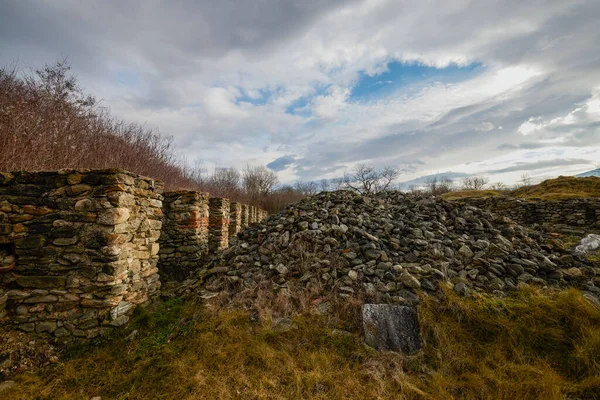 Hunedoara Romania January 2022 Ruins Fortress Ulpia Traiana Sarmizegetusa Roman — Stock fotografie