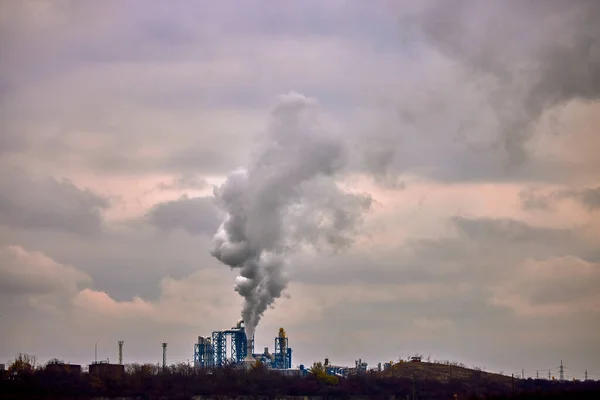 Vervuilende Industriële Fabriek Houtverwerkende Fabriek — Stockfoto