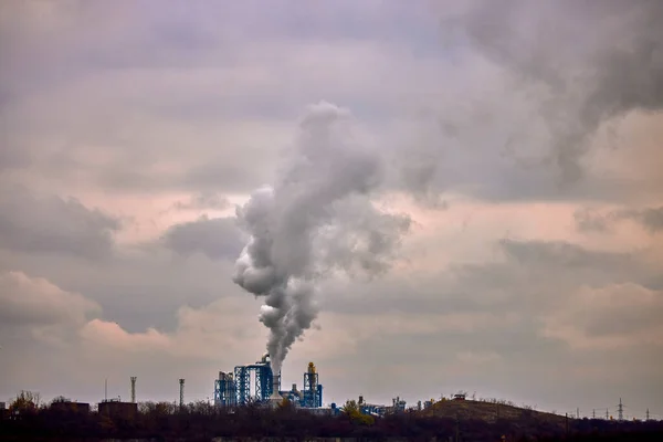 Usine Industrielle Polluante Usine Transformation Bois — Photo