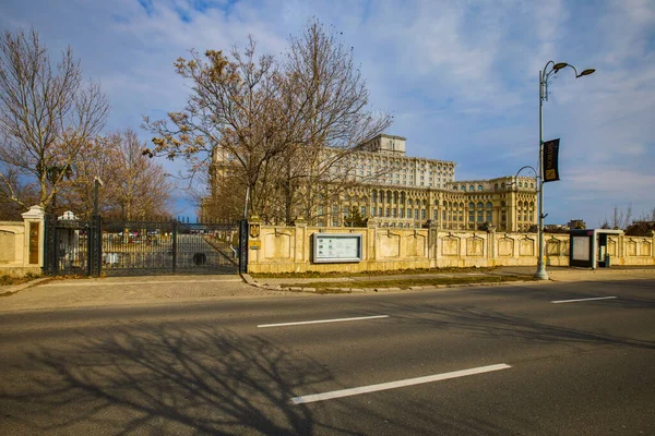Bucarest Rumania Febrero 2022 Palacio Del Parlamento Conocido Antes Revolución — Foto de Stock
