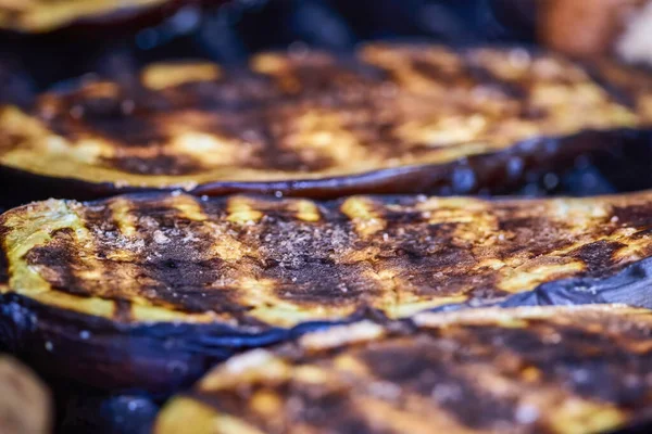 Cerrar Con Rodajas Berenjena Parrilla — Foto de Stock