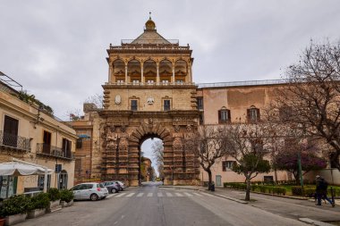Palermo, Sicilya İtalya Mart-19-2022. Kentin turistik merkezli görüntüleri.
