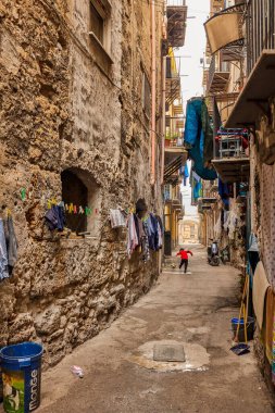 Palermo, Sicilya İtalya Mart-19-2022. Kentin turistik merkezli görüntüleri.