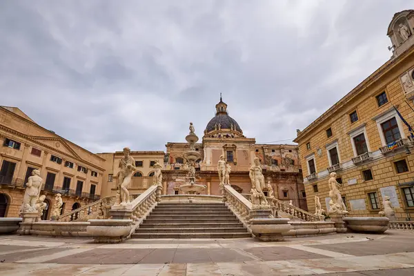 Palermo Sicilia Italia Marzo 2022 Immagini Con Attrazioni Turistiche Della — Foto Stock