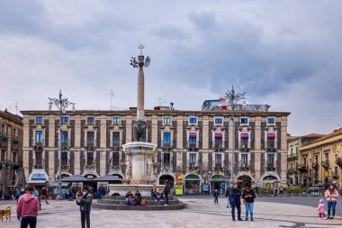Katanya, Sicilya İtalya Mart-20-2022. Kentin turistik merkezli görüntüleri.