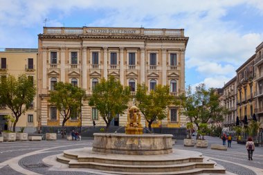 Katanya, Sicilya İtalya Mart-20-2022. Kentin turistik merkezli görüntüleri.