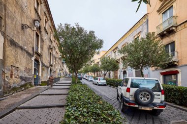 Katanya, Sicilya İtalya Mart-20-2022. Kentin turistik merkezli görüntüleri.