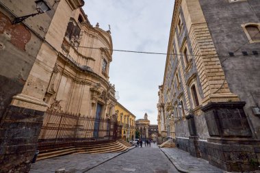 Katanya, Sicilya İtalya Mart-20-2022. Kentin turistik merkezli görüntüleri.