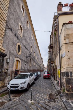 Katanya, Sicilya İtalya Mart-20-2022. Kentin turistik merkezli görüntüleri.