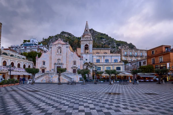 Taormina Sicilya Talya Mart 2022 Taormina Sokaklarının Resimleri Şehrin Turistik — Stok fotoğraf