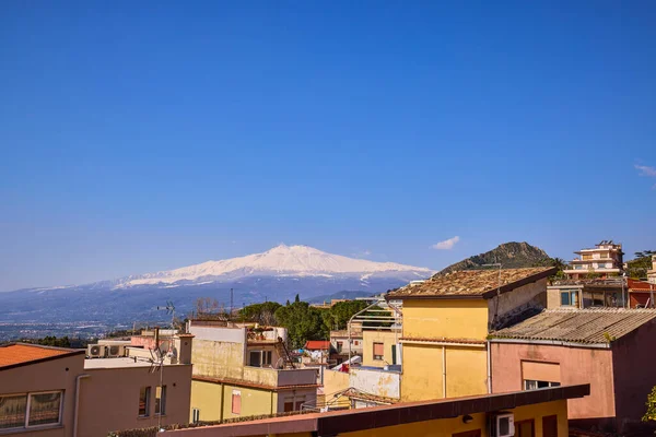 Taormina Sicilya Talya Mart 2022 Taormina Sokaklarının Resimleri Şehrin Turistik — Stok fotoğraf