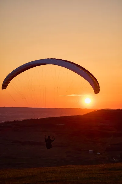 Valeni Arges Roumanie Avril 2022 Entraînement Soirée Certains Amateurs Parachutisme — Photo