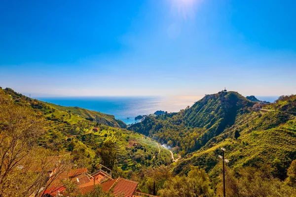 Piękny Krajobraz Górski Sycylii Włochy Słoneczny Dzień — Zdjęcie stockowe