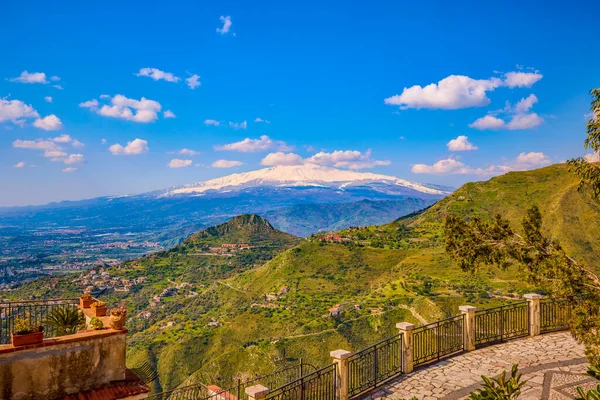 Красивый Горный Пейзаж Сицилии Солнечный День — стоковое фото