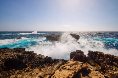 beautiful landscape with a rocky sea shore