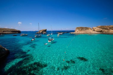 Comino, Malta 11 JUL 2022. Images of the Famous Blue Lagoon. Malta.