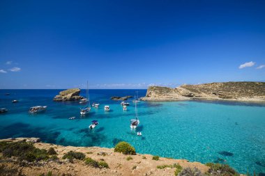 Comino, Malta 11 JUL 2022. Images of the Famous Blue Lagoon. Malta.